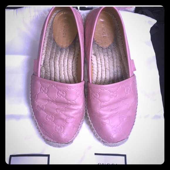 Gucci Shoes - Gorgeous Gucci Guccisima Leather Pink Espadrille💝